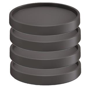 Prosperplast Plantenonderzetter - 4x stuks - rond - 35 cm - antraciet