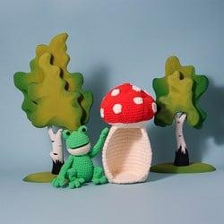 Amigurumi Herfstfestival - Kikker in Paddenstoel - Yarnzoo Garenpakket - exclusief patroon