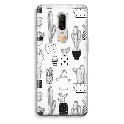 Cactusmotief: OnePlus 6 Transparant Hoesje