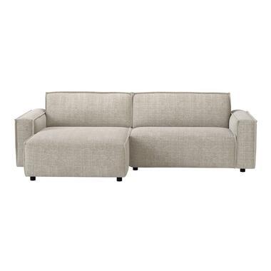 Bank Brooklyn met chaise longue links - Cyclamen - beige - Leen Bakker
