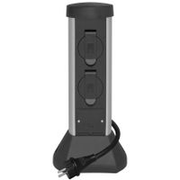 Buitenstopcontact paal kunststof 2 stopcontacten 37cm hoog 2 meter snoer met stekker Buitenstopcontact paal kunststof 2 stopcontacten 37cm hoog 2 meter snoer met stekker