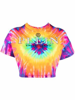 Philipp Plein t-shirt crop à imprimé tie-dye - Rose