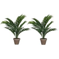 2x Areca palm kunstplanten groen 40 cm in pot - thumbnail