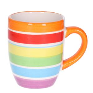 Koffiemokken Curacao - 1x stuks - Keramiek - multi kleuren - 300 ml - 8 x 11 cm - oranje