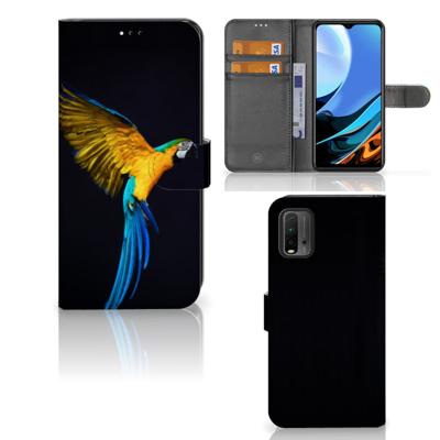 Xiaomi Redmi 9T | Poco M3 | Telefoonhoesje | Met pasjeshouder | Papegaai