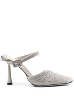 Benedetta Bruzziches mules Elena 100 mm à ornements cristal - Gris