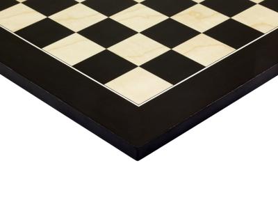 50 cm Gelakt Zwart Anegre en Esdoorn Luxe Schaakbord