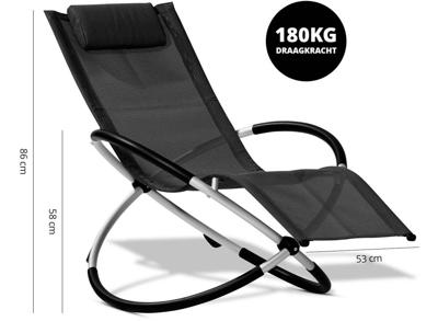 FlinQ Opvouwbare Ligstoel Aura - Relaxstoel met Schommelfunctie
