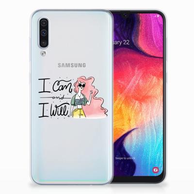 Samsung Galaxy A50 Telefoonhoesje met Naam i Can Samsung Galaxy A50 Telefoonhoesje met Naam i Can
