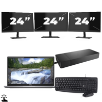 Dell Latitude 7320 - Intel Core i7-11e Generatie - 13 inch - Touch - 16GB RAM - 256GB SSD - Windows 11 Home + 3x 24 inch Monitor