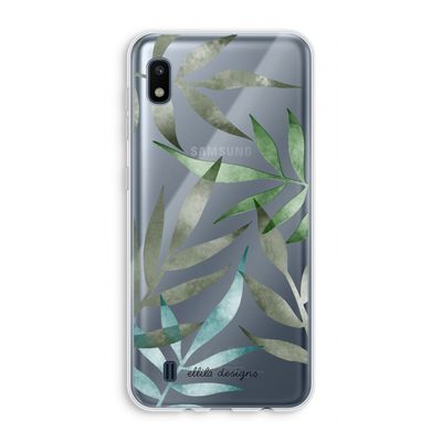 Tropical watercolor leaves: Samsung Galaxy A10 Transparant Hoesje
