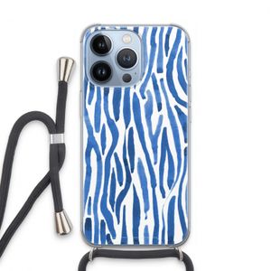 Blauwe nerven: iPhone 13 Pro Transparant Hoesje met koord