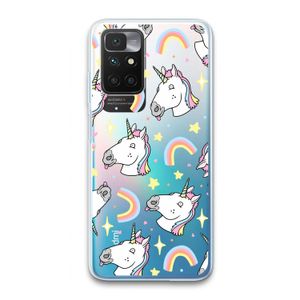 Rainbow Unicorn: Xiaomi Redmi 10 Transparant Hoesje