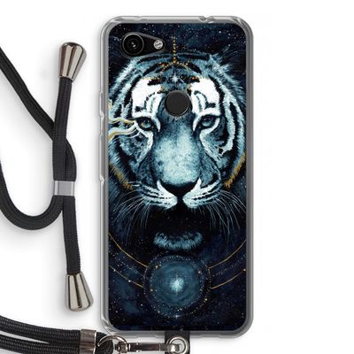 Darkness Tiger: Pixel 3a Transparant Hoesje met koord