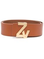 Zadig&Voltaire ceinture en cuir à plaque logo - Marron