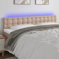 Hoofdbord LED 160x5x78/88 cm kunstleer cappuccinokleurig