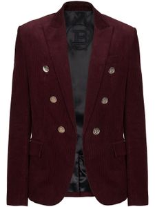 Balmain blazer croisé en velours côtelé - Rouge