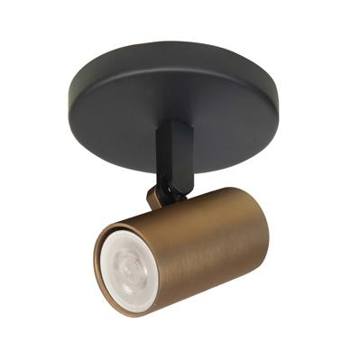 Highlight OpbouwspotPiccolo zwart met messing enkel - S7440.38