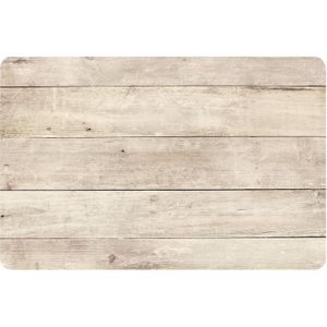 12x stuks placemats beige hout print 44 cm