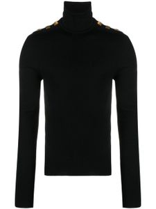 Balmain pull en maille fine à boutons décoratifs - Noir