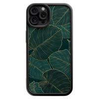 iPhone 12 Pro zwarte case - Monstera leaves