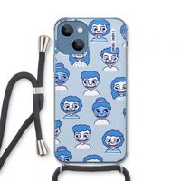 Gezichtjes: iPhone 13 mini Transparant Hoesje met koord Gezichtjes: iPhone 13 mini Transparant Hoesje met koord