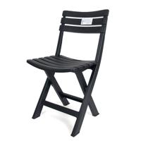 Progarden Klapstoel voor buiten/binnen - antraciet - 41 x 78 cm - stevig kunststof - Bijzet stoelen   -