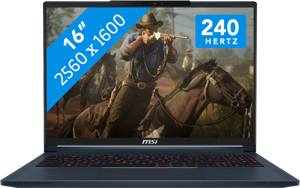 MSI Stealth 16 AI STUDIO A1VGG-228NL Intel Core Ultra 9 185H Laptop 40,6 cm (16") Quad HD+ 16 GB DDR5-SDRAM 1 TB SSD NVIDIA GeForce RTX 4070 Wi-Fi 7 (802.11be) Windows 11 Pro Blauw