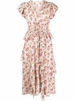 Ulla Johnson robe volantée à fleurs - Tons neutres