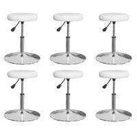 Eetkamerstoelen 6 st kunstleer wit