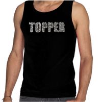 Glitter tanktop zwart Topper rhinestones steentjes voor heren - Glitter tanktop/ outfit