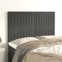 Hoofdborden 4 st 72x5x78/88 cm fluweel donkergrijs