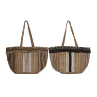 Dames handtas DKD Home Decor Bruin Crème 50 x 23 x 33 cm (2 Stuks)