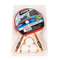 2x Tafeltennis batjes sport set met 3 ballen - Tafeltennisset