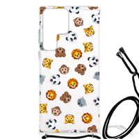 Doorzichtige Silicone Hoesje voor Samsung Galaxy S23 Ultra Dieren Emojis