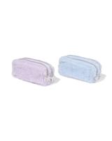 HEMA Etui dubbele rits 22.5x8x11cm fluffy (multi)