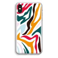 Colored Zebra: iPhone X Transparant Hoesje