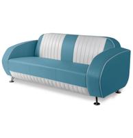 Bel Air Retro Waverly Tweezitter Sofa SF02CBG63 Blauw/Wit