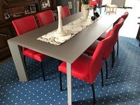 Set van 6 eetkamerstoelen - rood leer - Echt leer, Modern, ontdek de vele Leersoorten en Kleuren bij ShopX