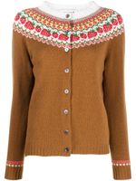 Mackintosh cardigan William en laine Fairisle - Marron - thumbnail