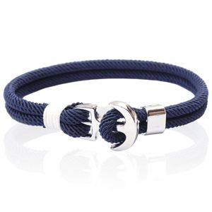 LGT Jewels Anker armband heren Touw Navy