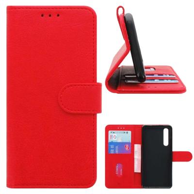 Huawei P30 | Standcase | Hoesje Rood met Pasjeshouder