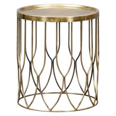 Leen Bakker - Bijzettafel Verdi - Messingkleur - 40xØ35 Cm - Metaal - Goudkleurig