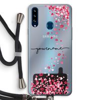 Hartjes en kusjes: Samsung Galaxy A20s Transparant Hoesje met koord