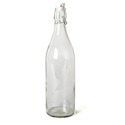 Gerimport Beugelfles - 6x stuks - weckfles met beugeldop - 1 liter - glas
