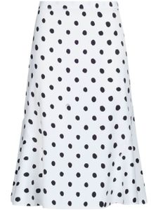 Marni jupe évasée à pois imprimés - Blanc