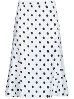 Marni jupe évasée à pois imprimés - Blanc