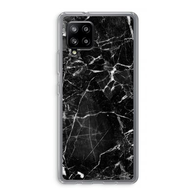 Zwart Marmer 2: Samsung Galaxy A42 5G Transparant Hoesje