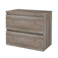 Badmeubelset Aquasplash Salt 80x46 cm Greeploos 2 Lades Met Afdekplaat Scotch Oak Aquasplash