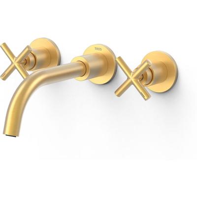 Wastafelkraan Tres Mont | Inbouw | Mengkraan | Incl.Inbouwdeel | Rond | 24K Goud mat